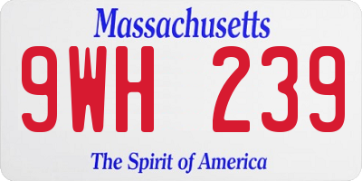 MA license plate 9WH239