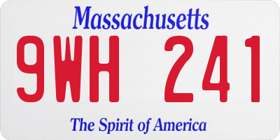 MA license plate 9WH241