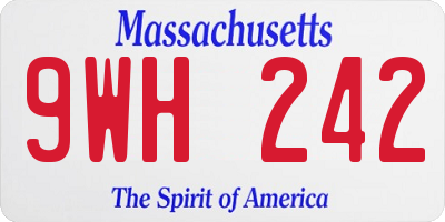 MA license plate 9WH242