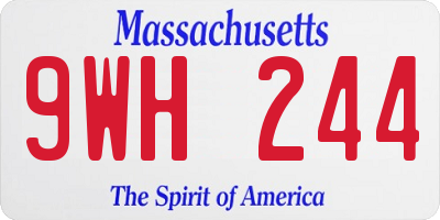 MA license plate 9WH244