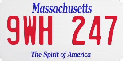 MA license plate 9WH247