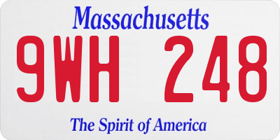 MA license plate 9WH248