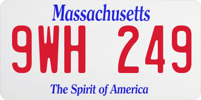 MA license plate 9WH249
