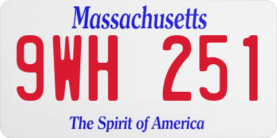 MA license plate 9WH251
