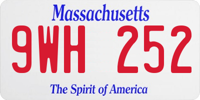 MA license plate 9WH252