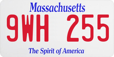 MA license plate 9WH255