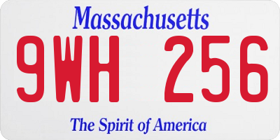 MA license plate 9WH256