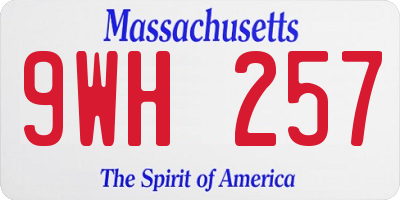 MA license plate 9WH257