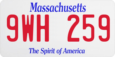 MA license plate 9WH259