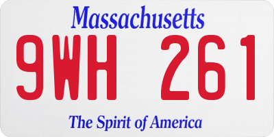 MA license plate 9WH261