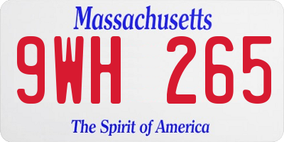 MA license plate 9WH265