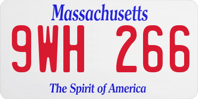 MA license plate 9WH266