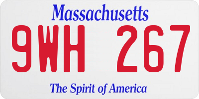 MA license plate 9WH267
