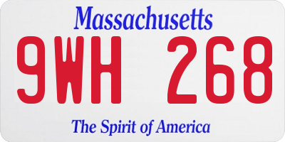 MA license plate 9WH268