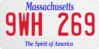 MA license plate 9WH269
