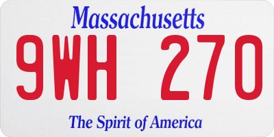MA license plate 9WH270