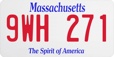 MA license plate 9WH271