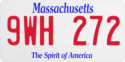 MA license plate 9WH272