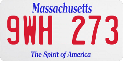 MA license plate 9WH273