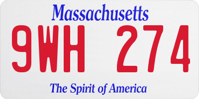 MA license plate 9WH274
