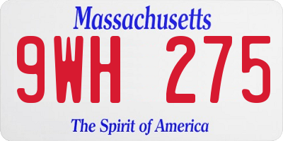 MA license plate 9WH275