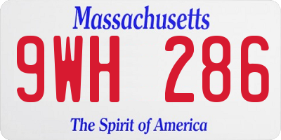MA license plate 9WH286