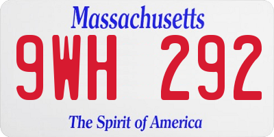 MA license plate 9WH292