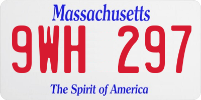 MA license plate 9WH297