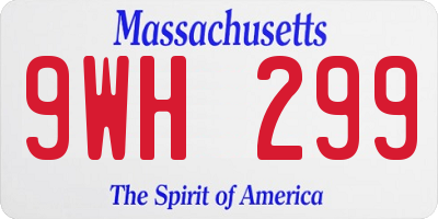 MA license plate 9WH299
