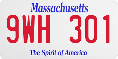 MA license plate 9WH301