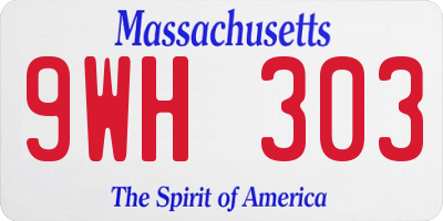 MA license plate 9WH303
