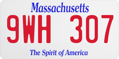 MA license plate 9WH307