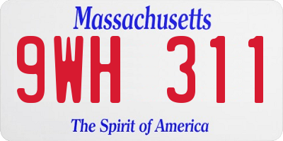 MA license plate 9WH311