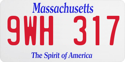 MA license plate 9WH317