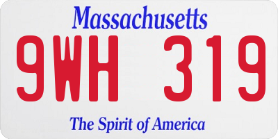 MA license plate 9WH319