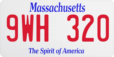 MA license plate 9WH320