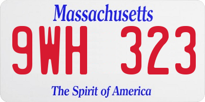 MA license plate 9WH323