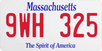 MA license plate 9WH325