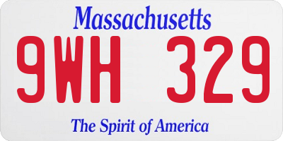 MA license plate 9WH329