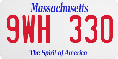 MA license plate 9WH330
