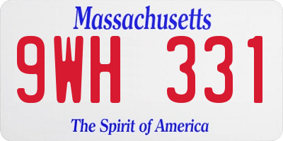 MA license plate 9WH331