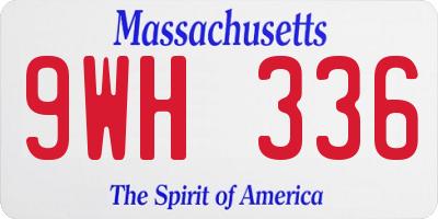 MA license plate 9WH336