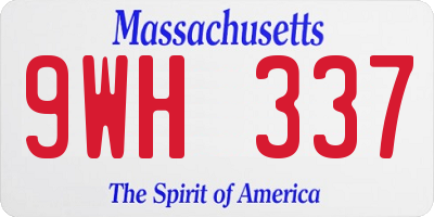 MA license plate 9WH337