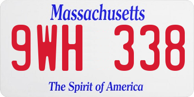 MA license plate 9WH338