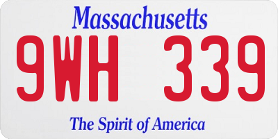 MA license plate 9WH339