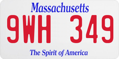 MA license plate 9WH349