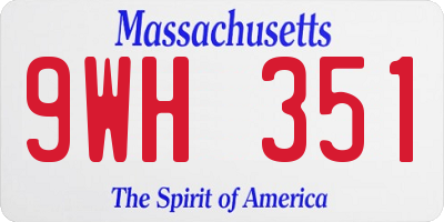 MA license plate 9WH351