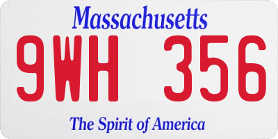 MA license plate 9WH356