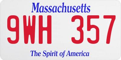MA license plate 9WH357