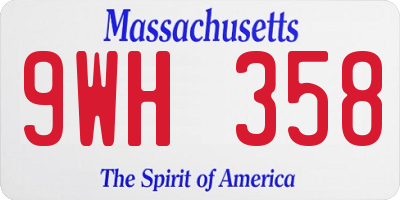 MA license plate 9WH358